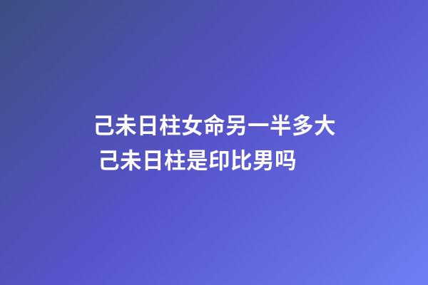 己未日柱女命另一半多大 己未日柱是印比男吗